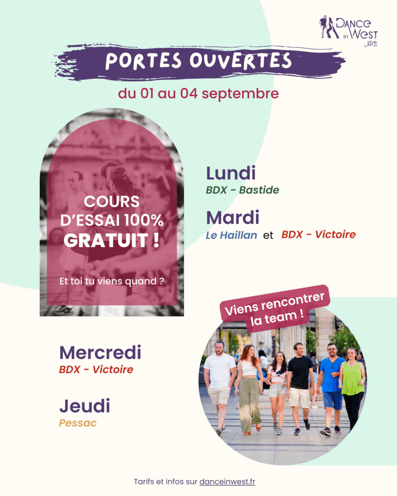 pourtes ouvertes west coast swing 01-04 septembre - bordeaux, pessac, le haillan